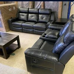 Kempten Black Power Recliner Living Room Set By ASHLEY 