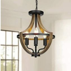 1313: New 13.1" Modern Farmhouse Hanging Pendant Lighting, 4-Light Rustic Interior Flush Mount Ceiling Light Fixture, Vintage Chandelier for Hallway F
