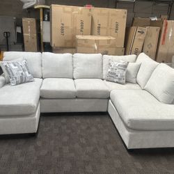 Light Gray Double Chaise Sectional 