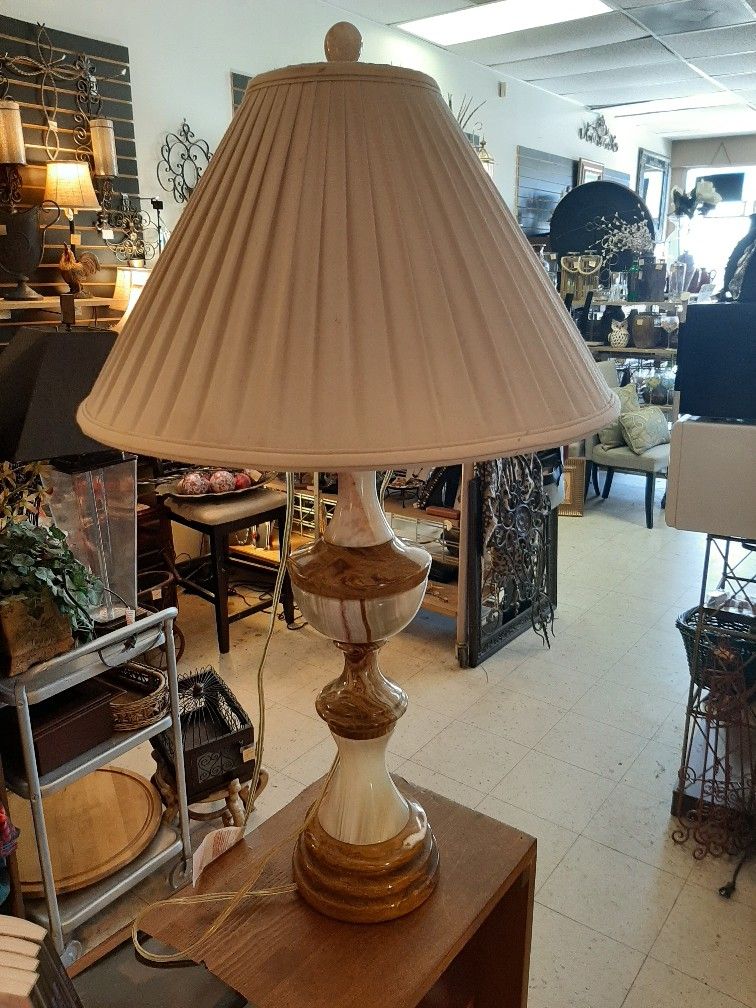 33in Tall Vintage Italian Marble Lamp Very Heavy