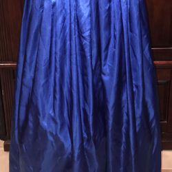 Tailored made satin Royal blue skirt