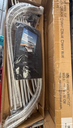 Boat pontoon Bimini Top Black