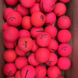 50 Various Branded Red Golf Balls