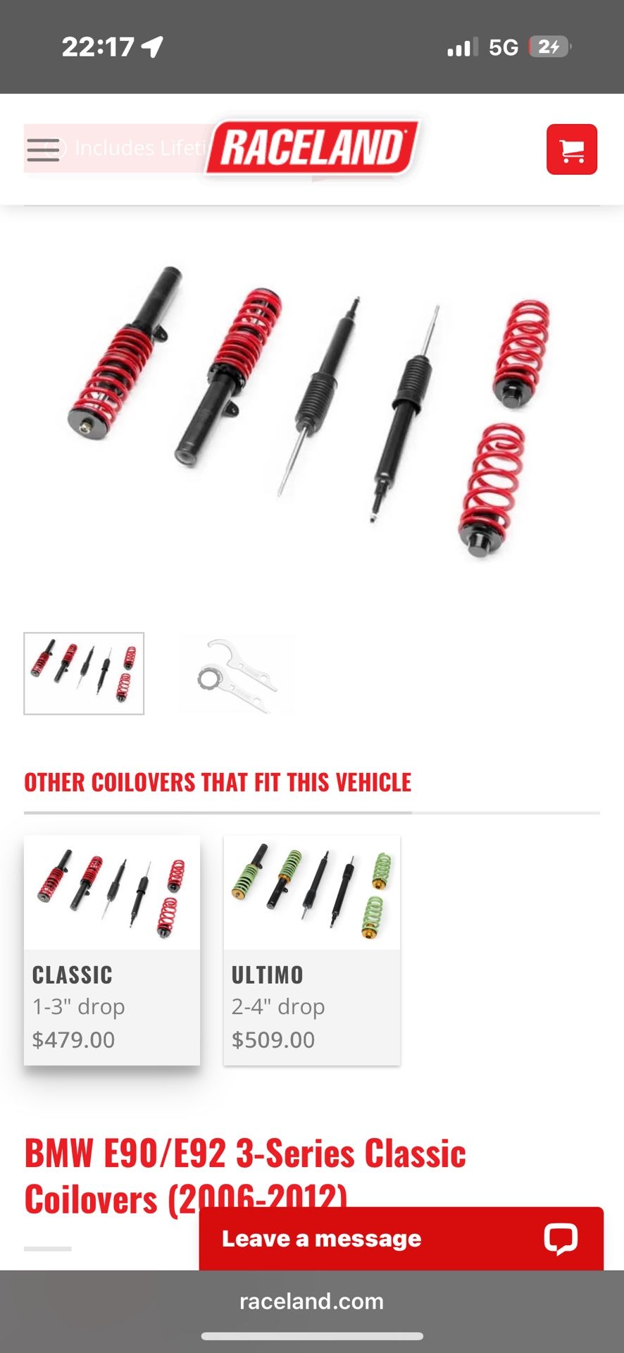 06-07 Racand E90 328xi Coil Overs And struts