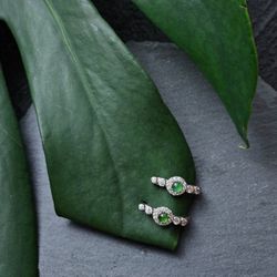 100% Natural Type A Guatemala Jade With 925 Silver Earring