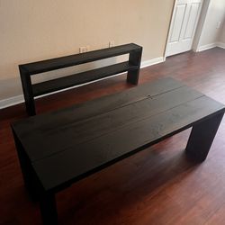 Solid Wood Table And Tv Stand 