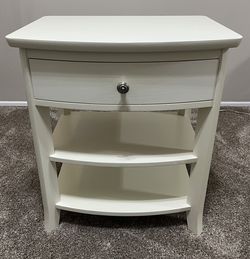 Pottery Barn solid wood Chloe nightstand in Antique White