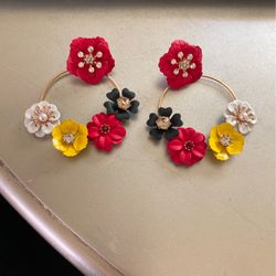 Flower Hoop Earrings