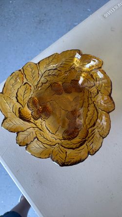 Vintage Indiana Glass Loganberry Amber Bowl
