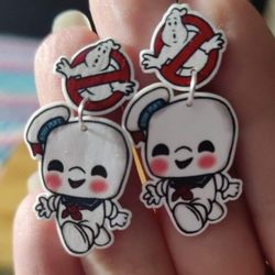 Ghostbusters Stay Puft Earrings 