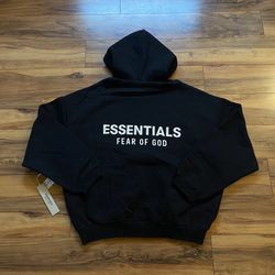 Essentials FW24 Black Fleece Hoodie Size XS, Medium, XL, XXL