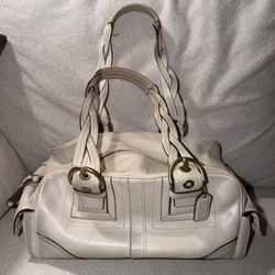 Coach Cream Shoulder Bag with Gold Accents