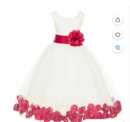 Ekidsbridal Wedding Pageant Rose Petals Ivory Tulle Flower Girl Dress 