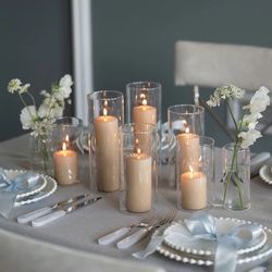 Slim Cylinder Vase With Candle