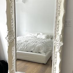 Vintage Cream White Large Mirror 