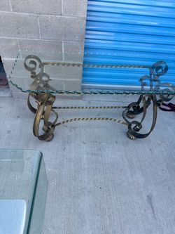 Glass side table $150