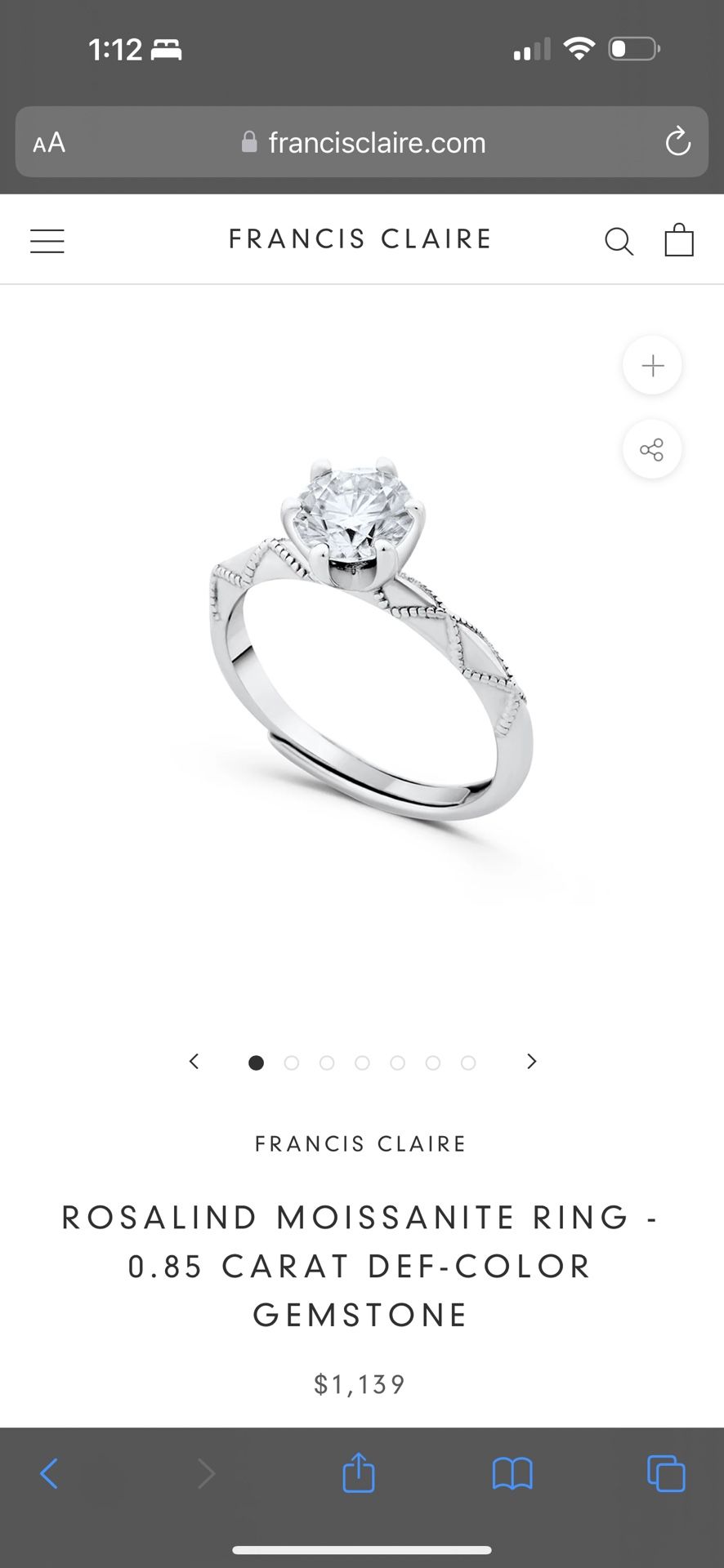 Rosalind Mossanite Ring 0.85