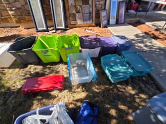 Assorted Plastic Storage Bins