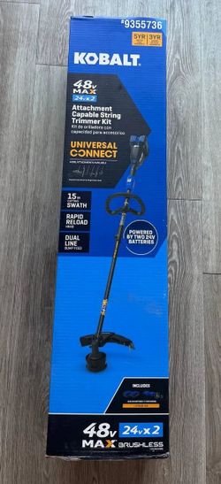 Kobalt 48V MAX 15" Brushless String Trimmer Kit 2 Batteries Charger #935736