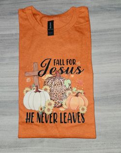 Gildan Fall for Jesus T-Shirt Orange Size Large