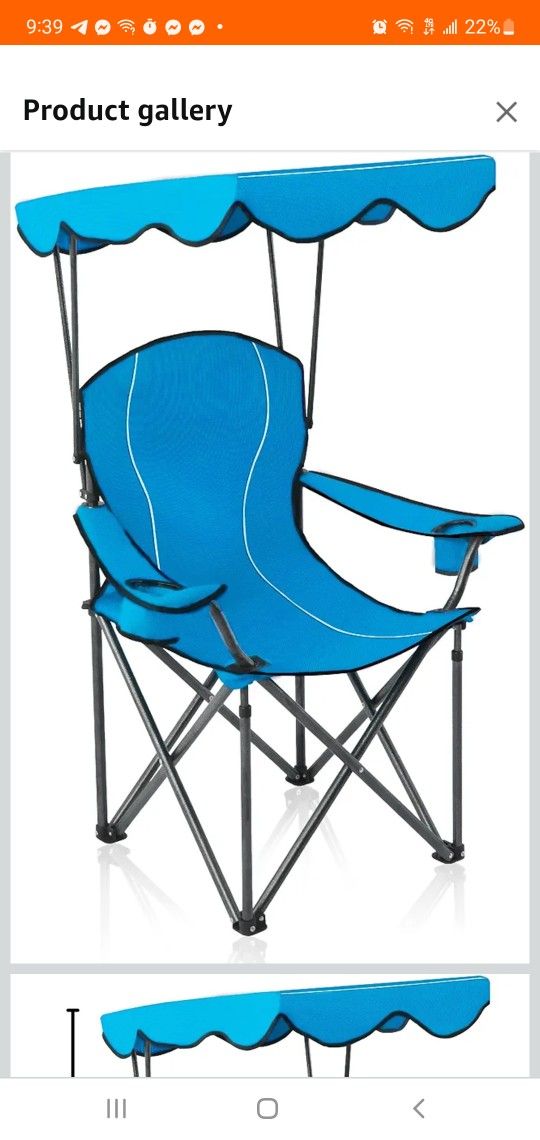 🔥 BRAND NEW Canopy Shade Folding Chair – Heavy-Duty, Cup Holders, Portable