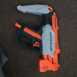 White And Orange Nerf Gun 