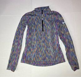 Nike Hyperwarm Rainbow Static Long Sleeve Pullover Quarter Zip Athletic Medium