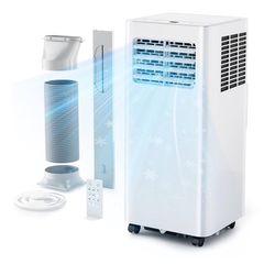 EUHOMY 8000 Btu Portable Air Conditioners, 3 in 1 Portable AC with Cool, Dry, Fan Modes, Quiet Air Conditioners with 24H Timer & Sleep Modes, with Rem