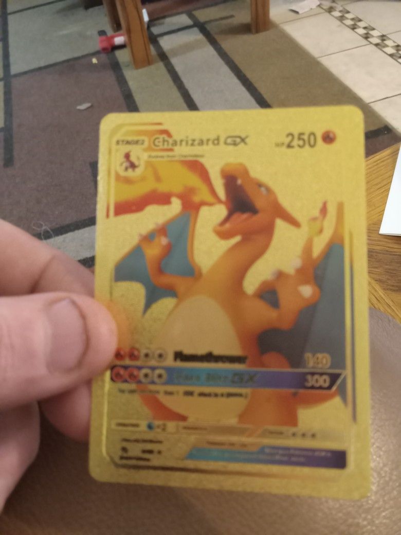 Charizard Gx Flamethrower Flare Blitz Stage 2 Gold Pokémon Card For Sale