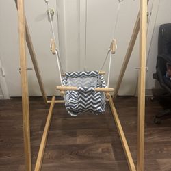 Baby and Toddler Foldable Wooden Swing Set
