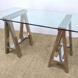 McGrory 26x52” 13.2mm Thick 1” Bevel GLASS DESK TOP