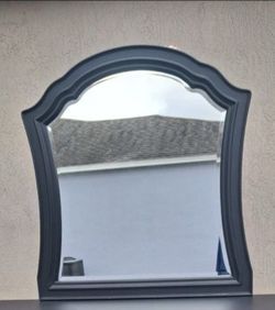 Large Black Wooden Mirror