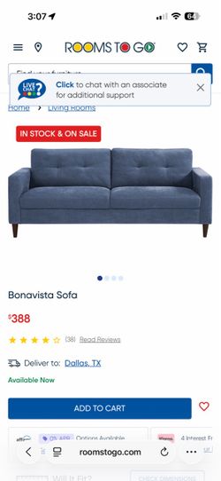 Needs to be gone ASAP- Sofa and love seat set (rooms to go)