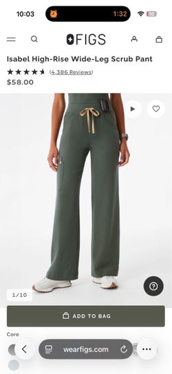 Figs Scrub Pants - Women's Isabel High-Rise Wide-Leg - Size XL Tall