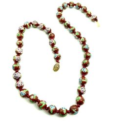 10k Gold Cloisonné Necklace 