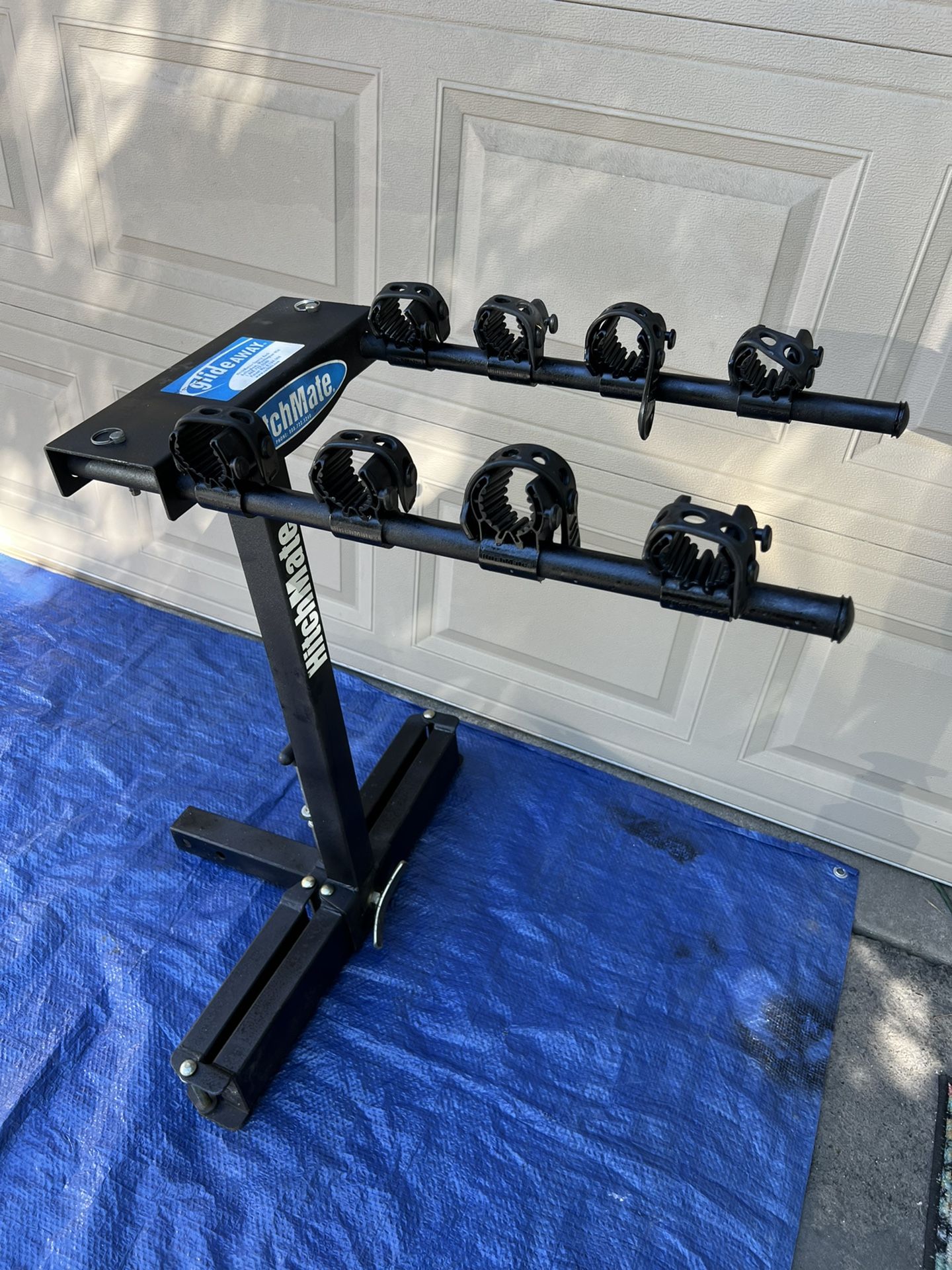 Like New HitchMate glideAWAY Bike Rack Holds 4 Bikes securely to your