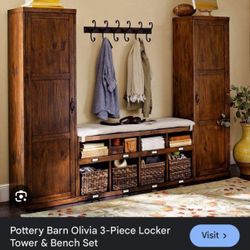 Pottery Barn Set Of 2 Wood Locker Storage