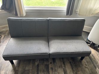 Gray Fabric Futon Sofa Bed