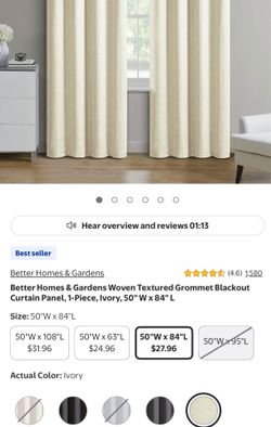 Better homes and gardens woven textured curtain
