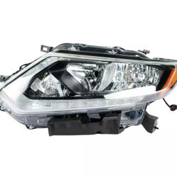 FOR 2014-2016 NISSAN ROGUE LEFT DRIVER SIDE CHROME HALOGEN HEADLIGHT HEADLAMP