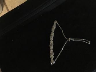 Diamond platinum over sterling silver Magic ball bracelet (adjustable)