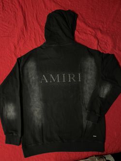 Amiri Acid Wash Rinestone Black Hoodie Size L & M