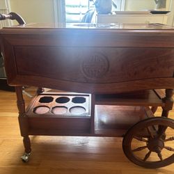 Vintage Chinese Rosewood Tea Cart 