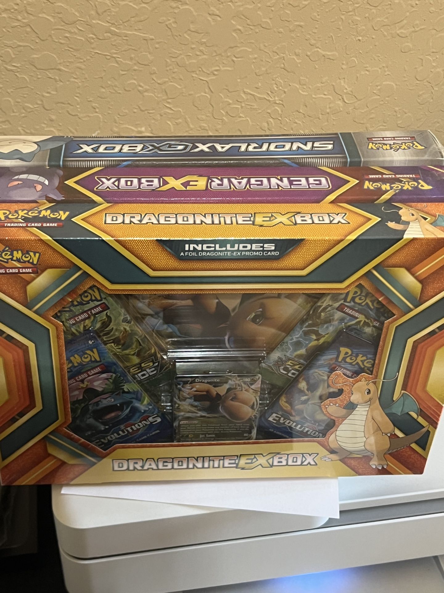 Pokémon Dragonite EX Gengar EX And Snorlax GX Box Sealed