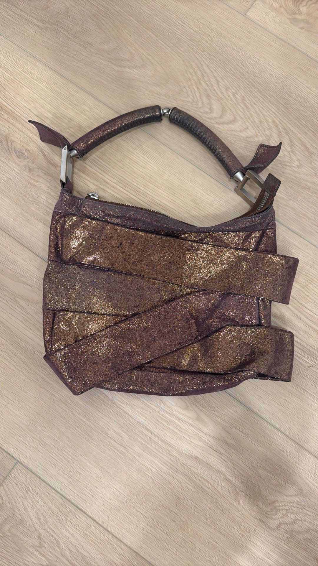 Fendi Metallic Purple Shoulder Bag