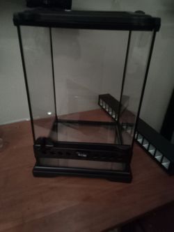 Exo Terra 8x8x12 Inch Black Glass Reptile Terrarium with Dual Doors