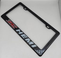 BRAND NEW 392 HEMI 100% Real Carbon Fiber License Plate Frame Tag Cover Original 3K