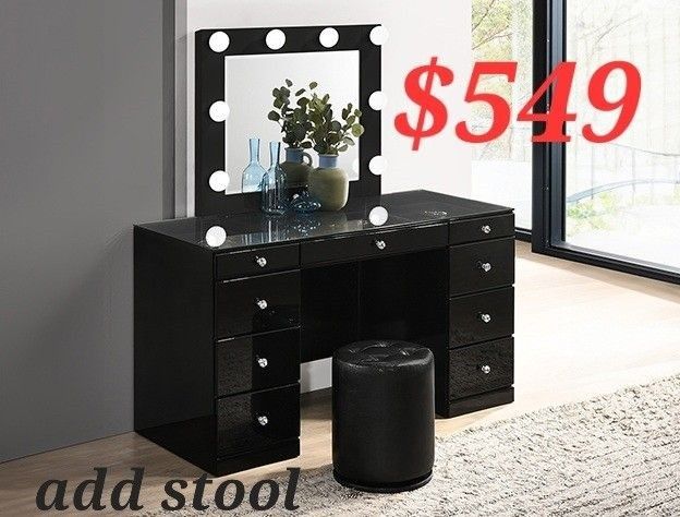VANITY DESK PLUS MIRROR LIGHTS SPECIALS ONLY $549 FINANCING NOW AVAILABLE EASY TO QUALIFY NO CREDIT CHECK