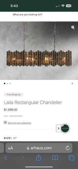 Arhaus Laila Chandelier 49"