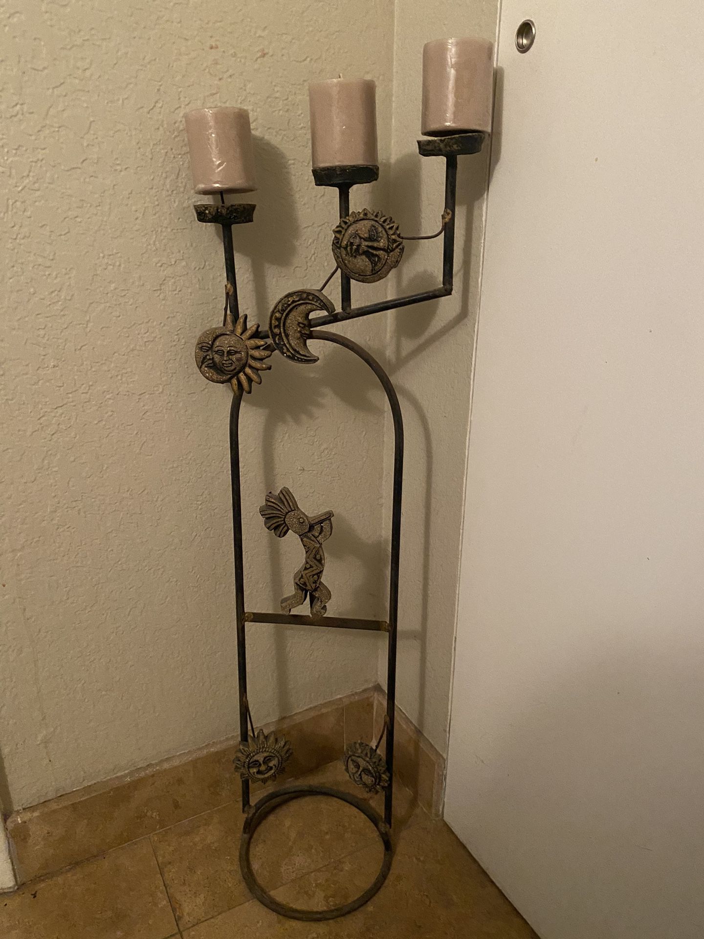 Iron Floor Candle Holder